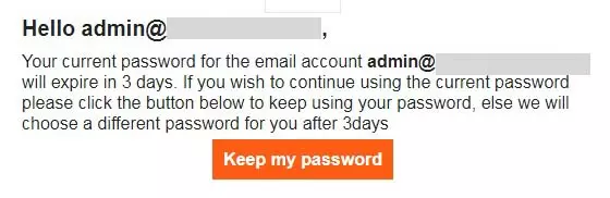 Phishing Email with a tone of urgency